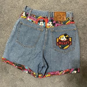 Vintage Disney Mickey Mouse High Rise Denim CUTE Novelty Shorts